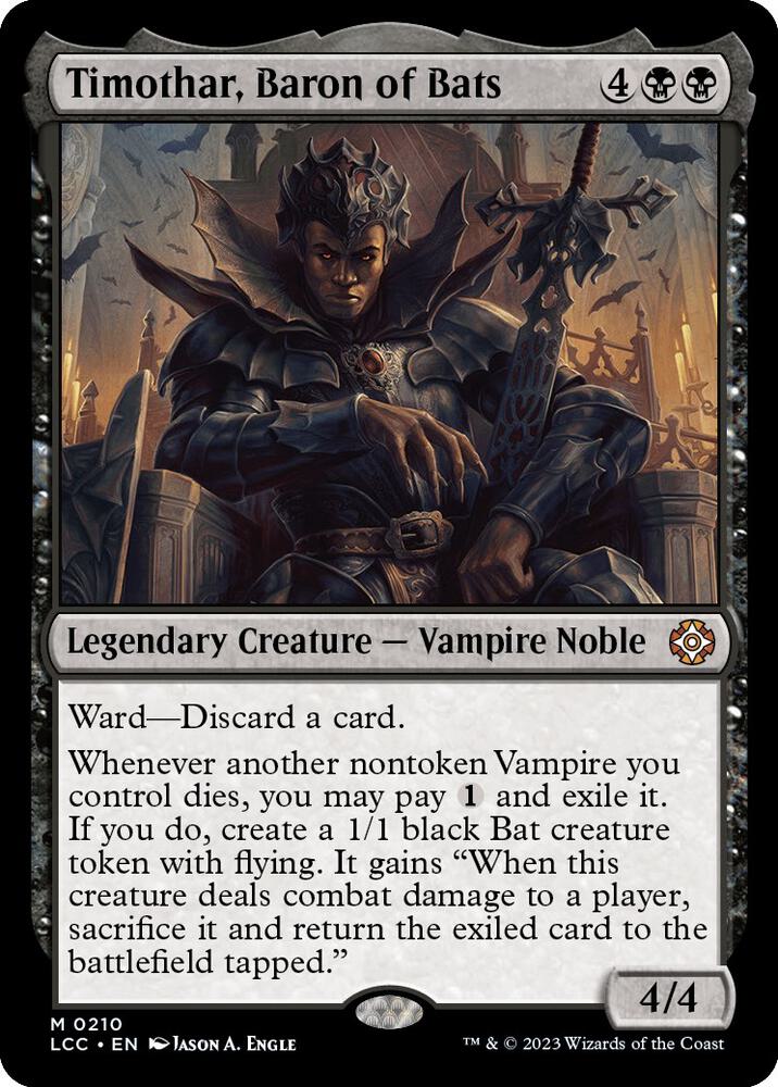 Timothar, Baron of Bats 210 card from Commander: The Lost Caverns of Ixalan