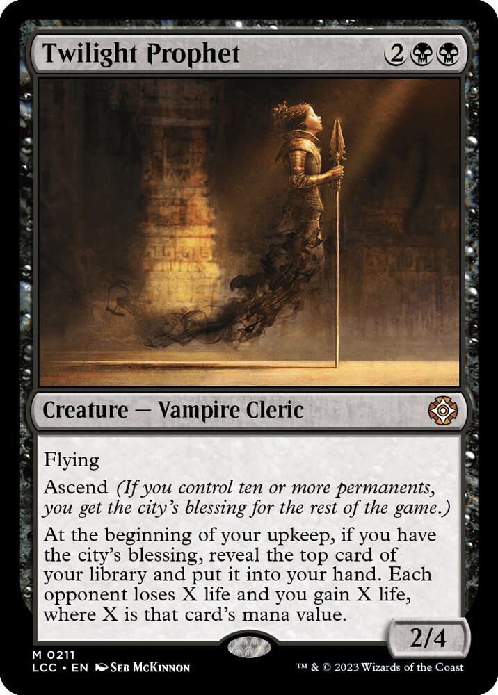 Twilight Prophet 211 card from Commander: The Lost Caverns of Ixalan