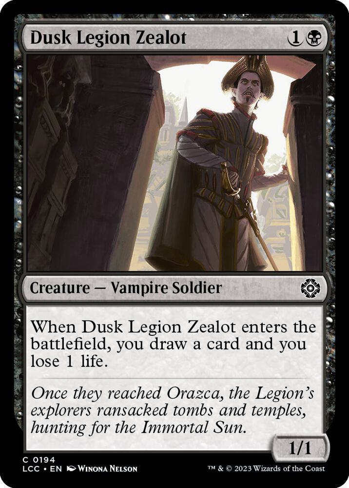 Dusk Legion Zealot 194 card from Commander: The Lost Caverns of Ixalan