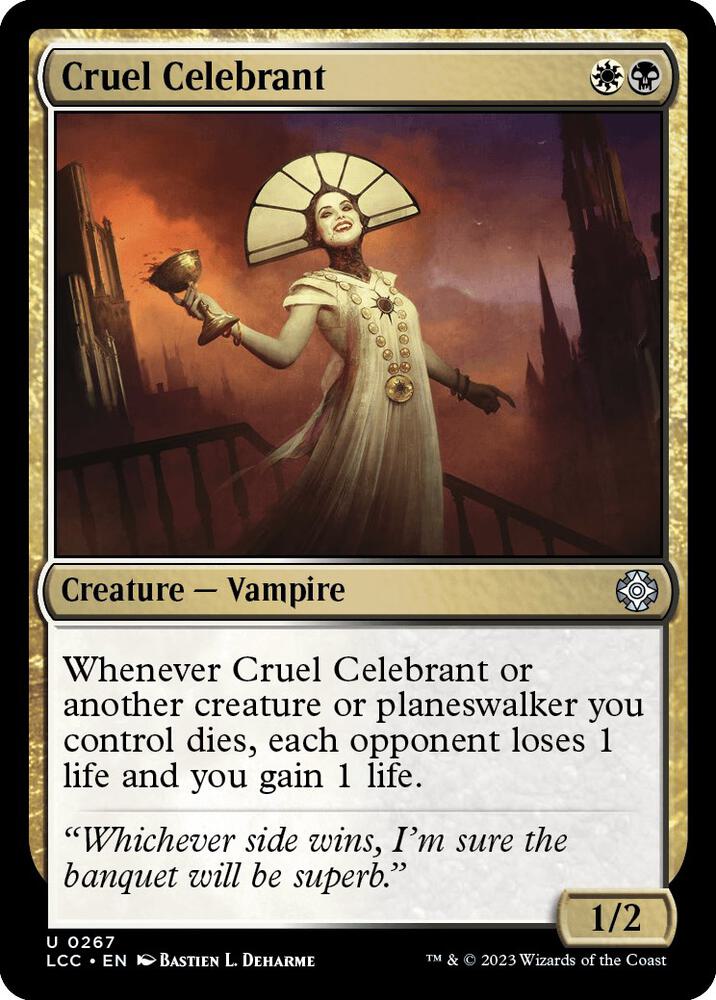 Cruel Celebrant 267 card from Commander: The Lost Caverns of Ixalan