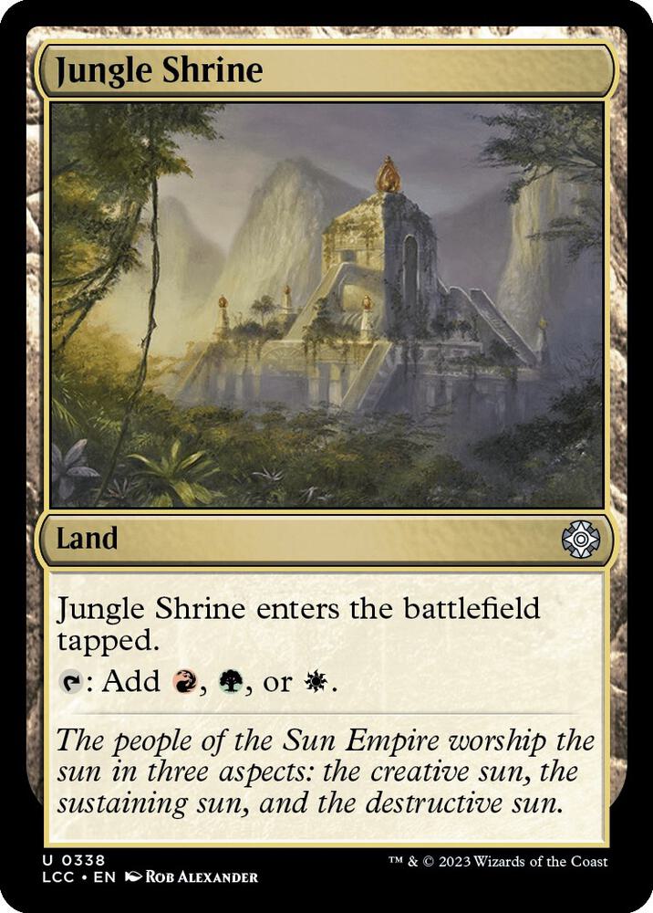 Jungle Shrine 338 card from Commander: The Lost Caverns of Ixalan