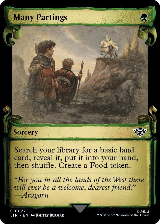 Many Partings (Showcase Scrolls) 627 card from Universes Beyond: The Lord of the Rings: Tales of Middle-earth