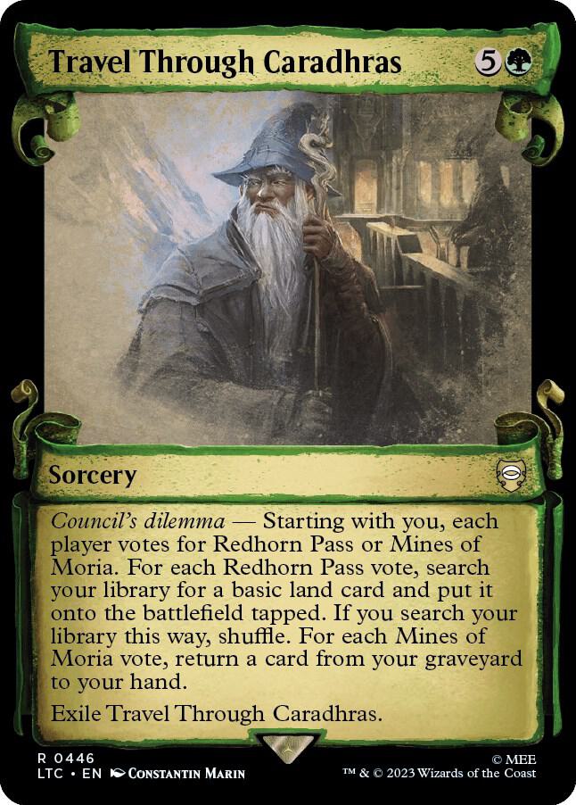 Travel Through Caradhras (Showcase Scrolls) 446 card from Commander: The Lord of the Rings: Tales of Middle-earth