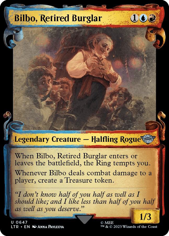 Bilbo, Retired Burglar (Showcase Scrolls) 647 card from Universes Beyond: The Lord of the Rings: Tales of Middle-earth