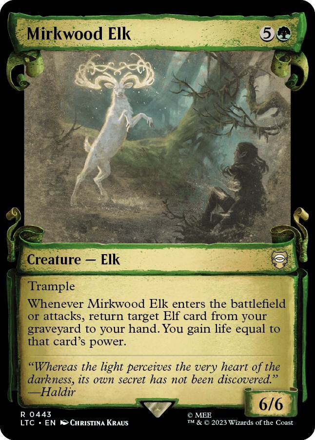 Mirkwood Elk (Showcase Scrolls) 443 card from Commander: The Lord of the Rings: Tales of Middle-earth