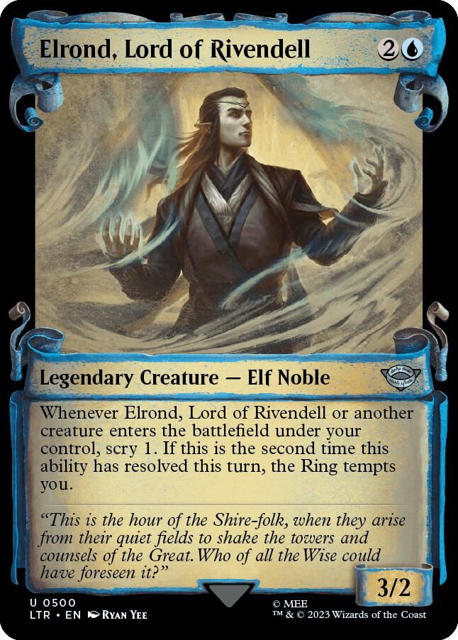 Elrond, Lord of Rivendell (Showcase Scrolls) 500 card from Universes Beyond: The Lord of the Rings: Tales of Middle-earth