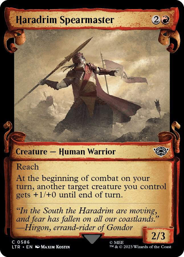 Haradrim Spearmaster (Showcase Scrolls) 586 card from Universes Beyond: The Lord of the Rings: Tales of Middle-earth
