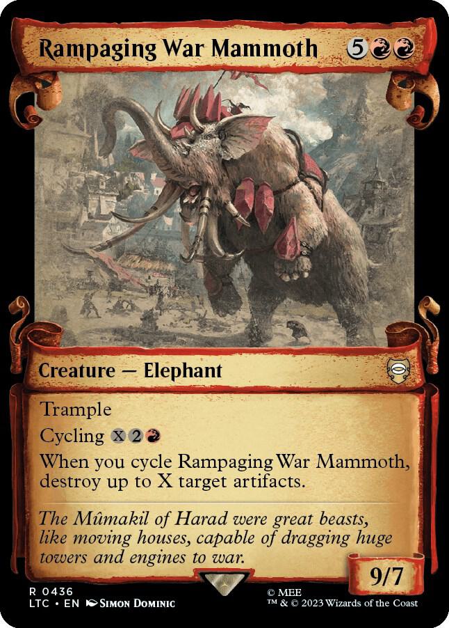 Rampaging War Mammoth (Showcase Scrolls) 436 card from Commander: The Lord of the Rings: Tales of Middle-earth