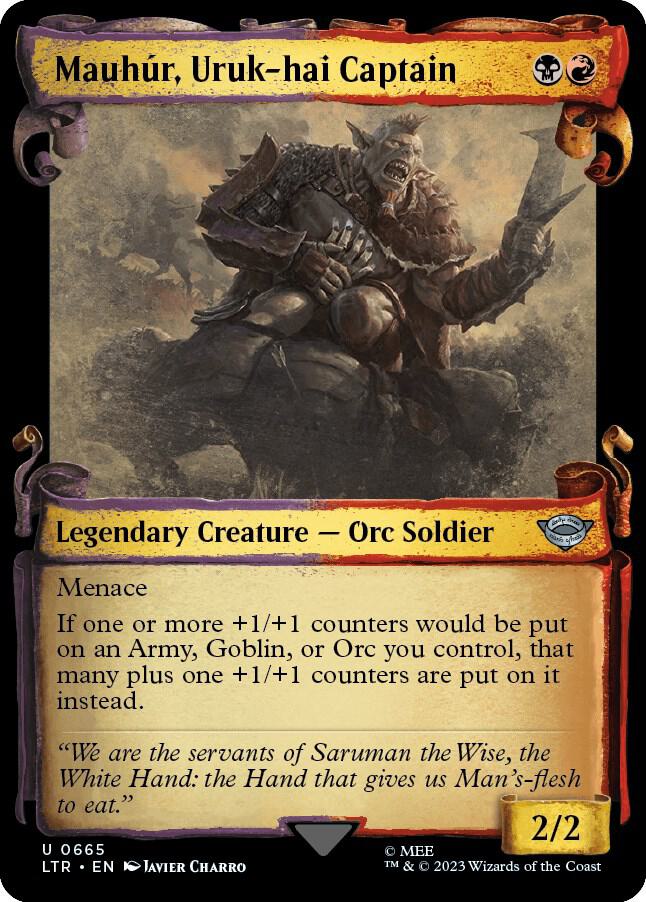 Mauhur, Uruk-hai Captain (Showcase Scrolls) 665 card from Universes Beyond: The Lord of the Rings: Tales of Middle-earth