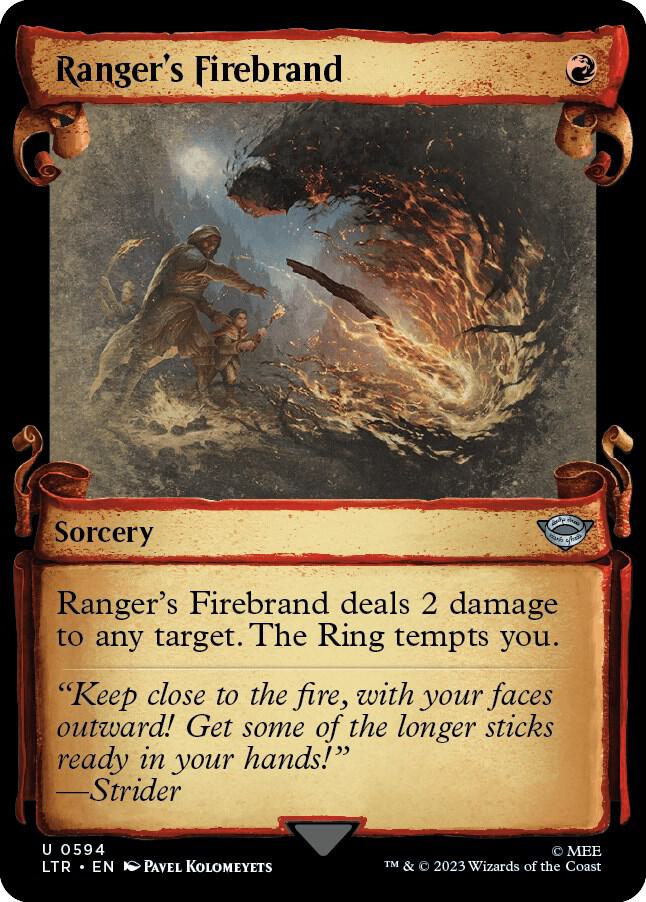 Ranger's Firebrand (Showcase Scrolls) 594 card from Universes Beyond: The Lord of the Rings: Tales of Middle-earth