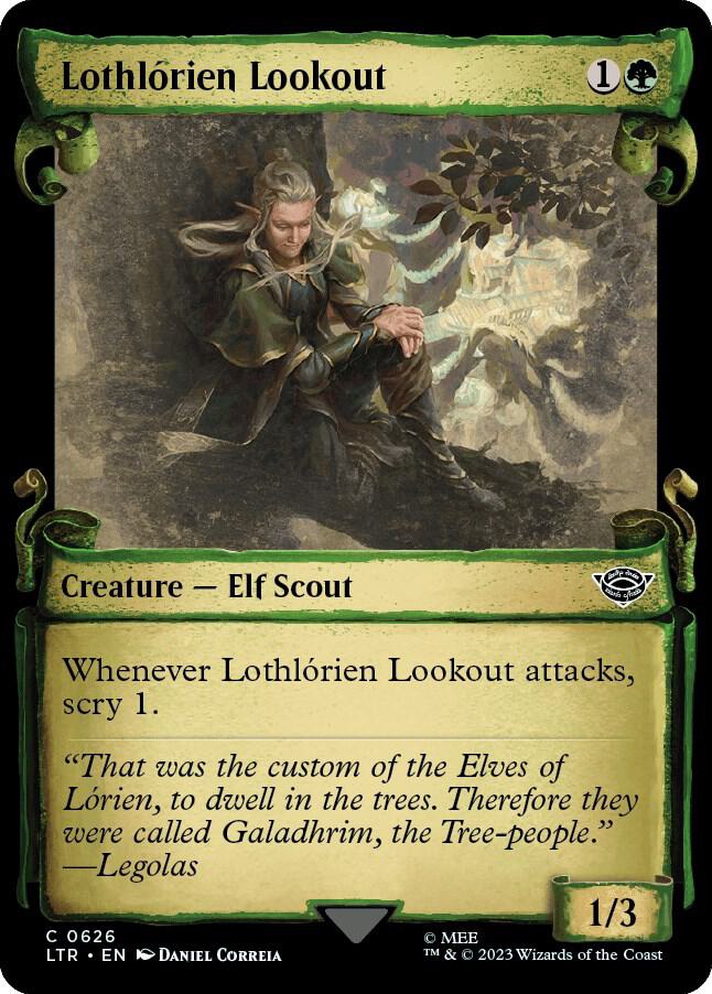 Lothlorien Lookout (Showcase Scrolls) 626 card from Universes Beyond: The Lord of the Rings: Tales of Middle-earth