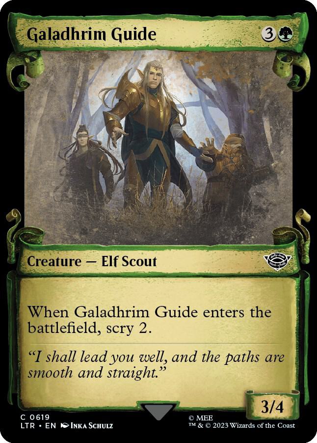 Galadhrim Guide (Showcase Scrolls) 619 card from Universes Beyond: The Lord of the Rings: Tales of Middle-earth