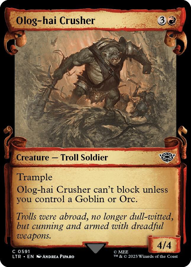 Olog-Hai Crusher (Showcase Scrolls) 591 card from Universes Beyond: The Lord of the Rings: Tales of Middle-earth
