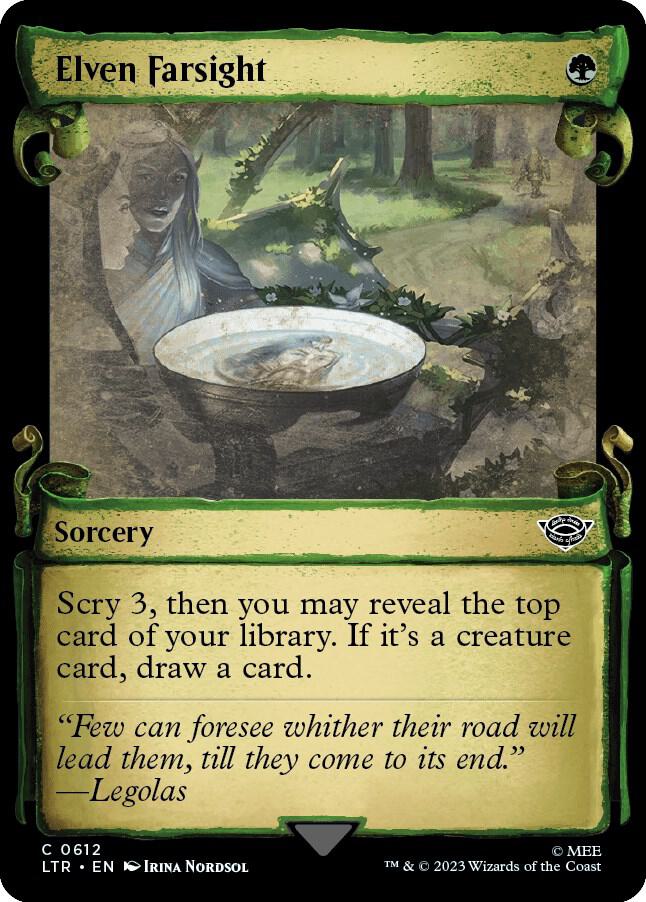 Elven Farsight (Showcase Scrolls) 612 card from Universes Beyond: The Lord of the Rings: Tales of Middle-earth