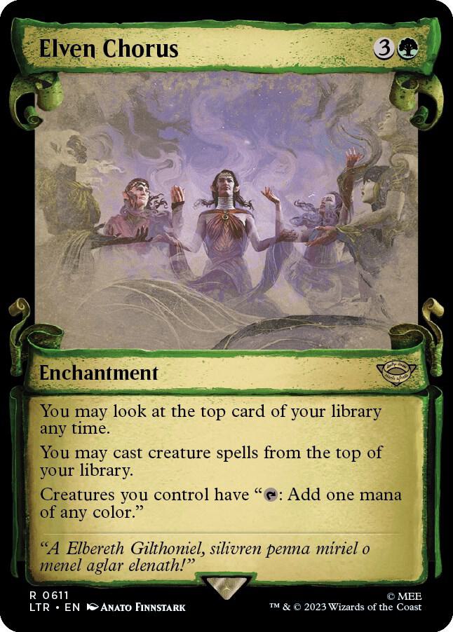 Elven Chorus (Showcase Scrolls) 611 card from Universes Beyond: The Lord of the Rings: Tales of Middle-earth