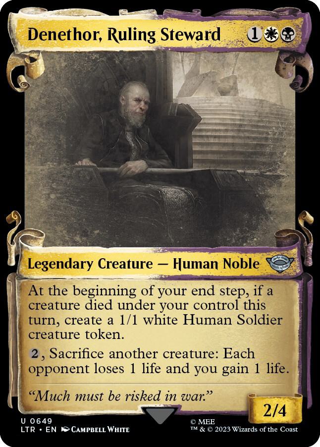 Denethor, Ruling Steward (Showcase Scrolls) 649 card from Universes Beyond: The Lord of the Rings: Tales of Middle-earth