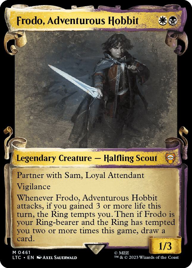 Frodo, Adventurous Hobbit (Showcase Scrolls) 461 card from Commander: The Lord of the Rings: Tales of Middle-earth