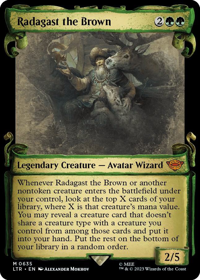 Radagast the Brown (Showcase Scrolls) 635 card from Universes Beyond: The Lord of the Rings: Tales of Middle-earth