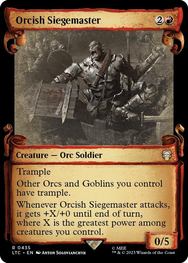 Orcish Siegemaster (Showcase Scrolls) 435 card from Commander: The Lord of the Rings: Tales of Middle-earth