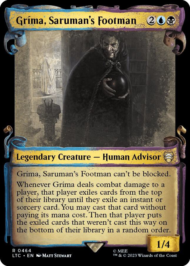 Grima, Saruman's Footman (Showcase Scrolls) 464 card from Commander: The Lord of the Rings: Tales of Middle-earth