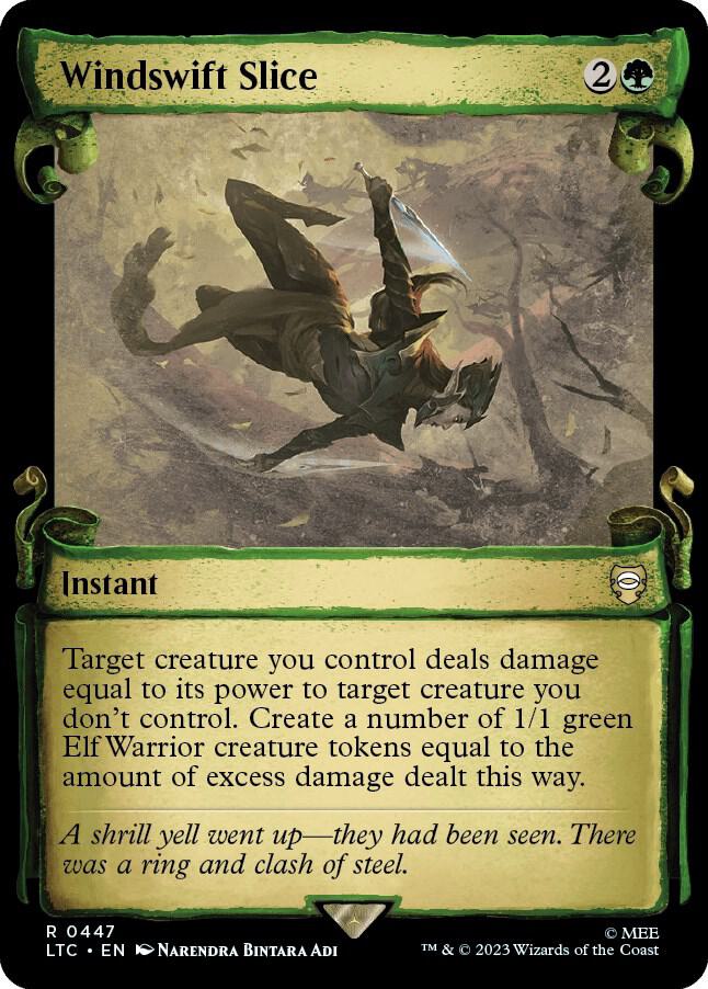 Windswift Slice (Showcase Scrolls) 447 card from Commander: The Lord of the Rings: Tales of Middle-earth