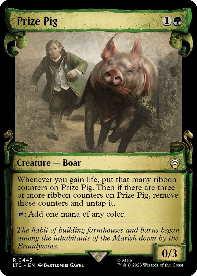Prize Pig (Showcase Scrolls) 445 card from Commander: The Lord of the Rings: Tales of Middle-earth