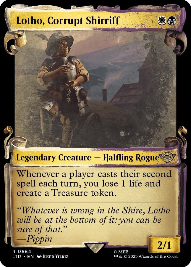 Lotho, Corrupt Shirriff (Showcase Scrolls) 664 card from Universes Beyond: The Lord of the Rings: Tales of Middle-earth