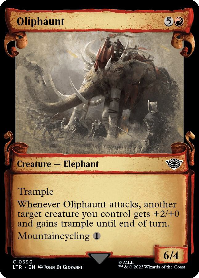 Oliphaunt (Showcase Scrolls) 590 card from Universes Beyond: The Lord of the Rings: Tales of Middle-earth