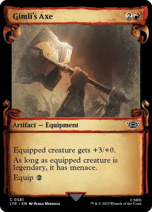 Gimli's Axe (Showcase Scrolls) 581 card from Universes Beyond: The Lord of the Rings: Tales of Middle-earth