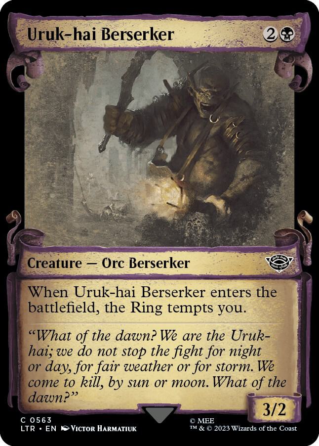 Uruk-hai Berserker (Showcase Scrolls) 563 card from Universes Beyond: The Lord of the Rings: Tales of Middle-earth