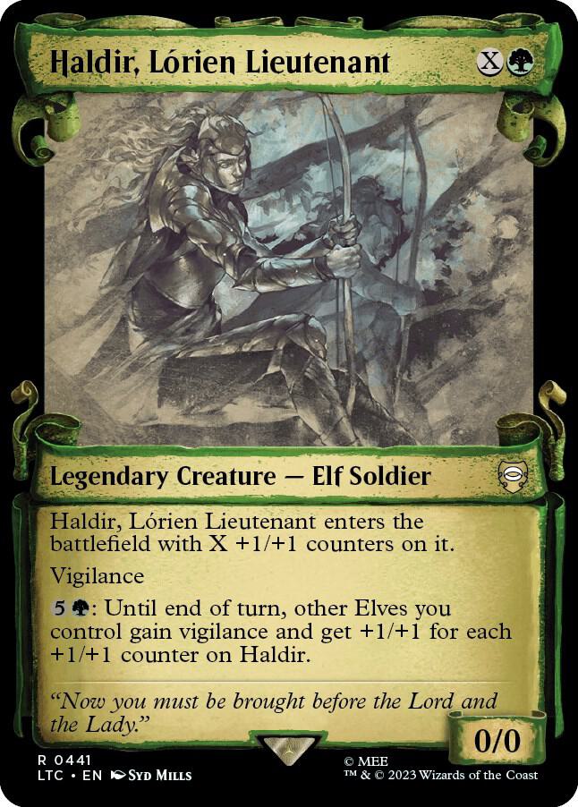 Haldir, Lorien Lieutenant (Showcase Scrolls) 441 card from Commander: The Lord of the Rings: Tales of Middle-earth