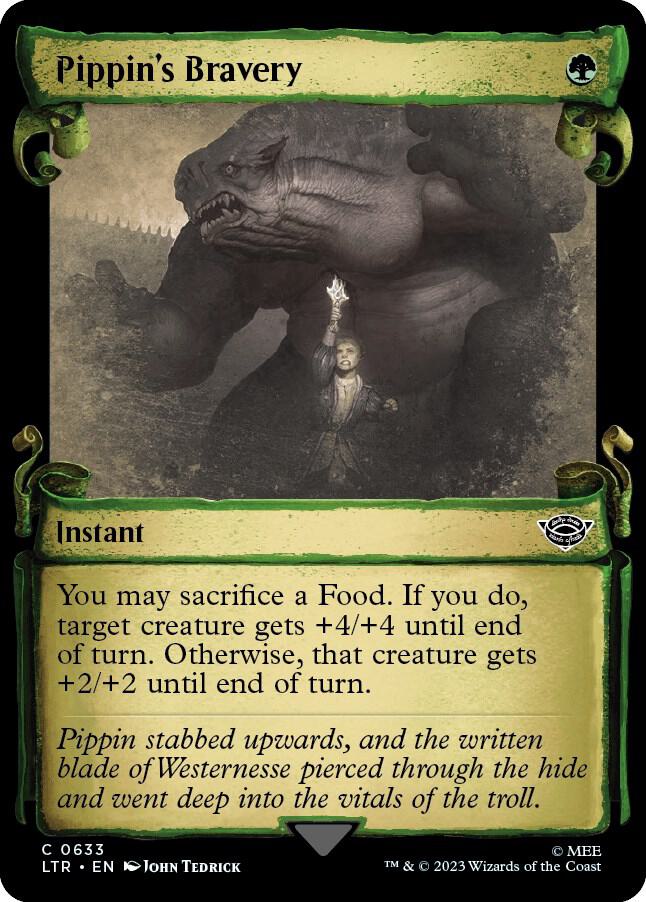 Pippin's Bravery (Showcase Scrolls) 633 card from Universes Beyond: The Lord of the Rings: Tales of Middle-earth