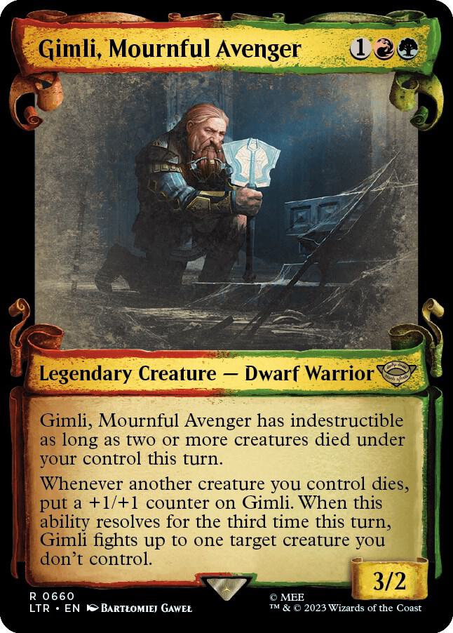 Gimli, Mournful Avenger (Showcase Scrolls) 660 card from Universes Beyond: The Lord of the Rings: Tales of Middle-earth