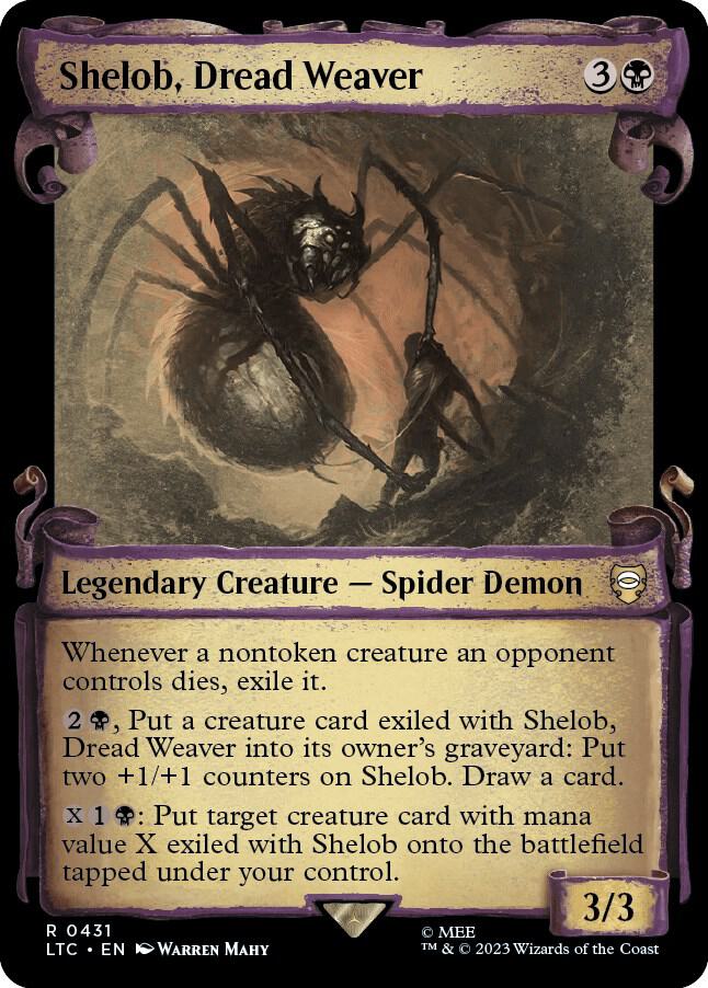 Shelob, Dread Weaver (Showcase Scrolls) 431 card from Commander: The Lord of the Rings: Tales of Middle-earth