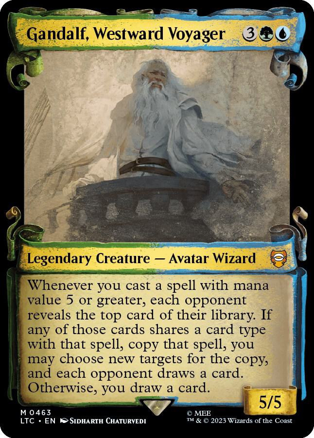 Gandalf, Westward Voyager (Showcase Scrolls) 463 card from Commander: The Lord of the Rings: Tales of Middle-earth