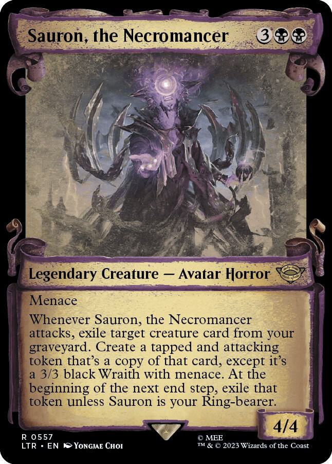 Sauron, the Necromancer (Showcase Scrolls) 557 card from Universes Beyond: The Lord of the Rings: Tales of Middle-earth