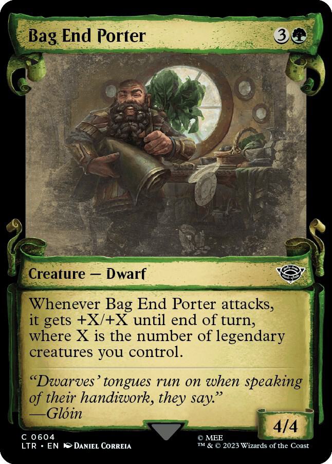 Bag End Porter (Showcase Scrolls) 604 card from Universes Beyond: The Lord of the Rings: Tales of Middle-earth