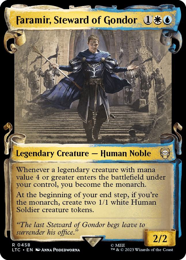 Faramir, Steward of Gondor (Showcase Scrolls) 458 card from Commander: The Lord of the Rings: Tales of Middle-earth