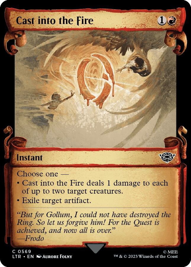 Cast into the Fire (Showcase Scrolls) 569 card from Universes Beyond: The Lord of the Rings: Tales of Middle-earth