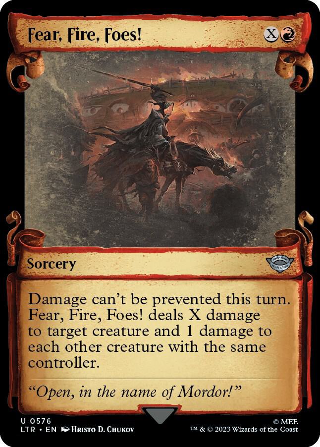 Fear, Fire, Foes! (Showcase Scrolls) 576 card from Universes Beyond: The Lord of the Rings: Tales of Middle-earth