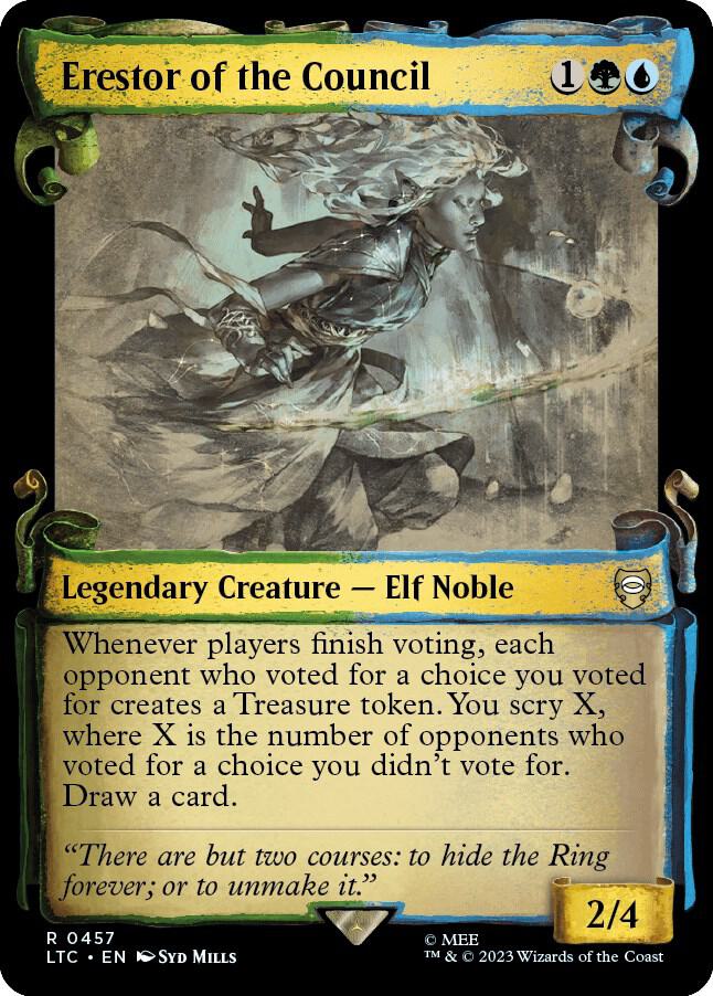 Erestor of the Council (Showcase Scrolls) 457 card from Commander: The Lord of the Rings: Tales of Middle-earth