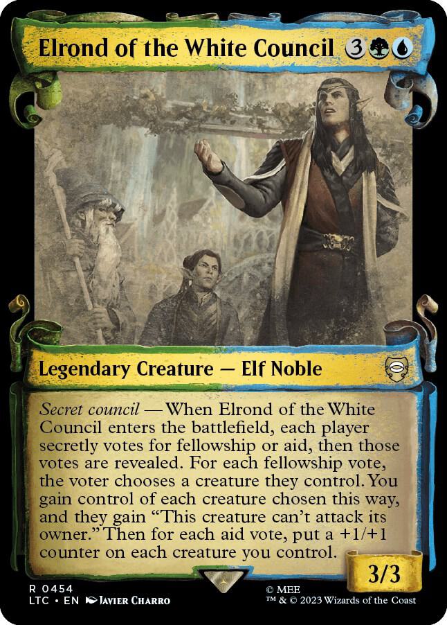 Elrond of the White Council (Showcase Scrolls) 454 card from Commander: The Lord of the Rings: Tales of Middle-earth