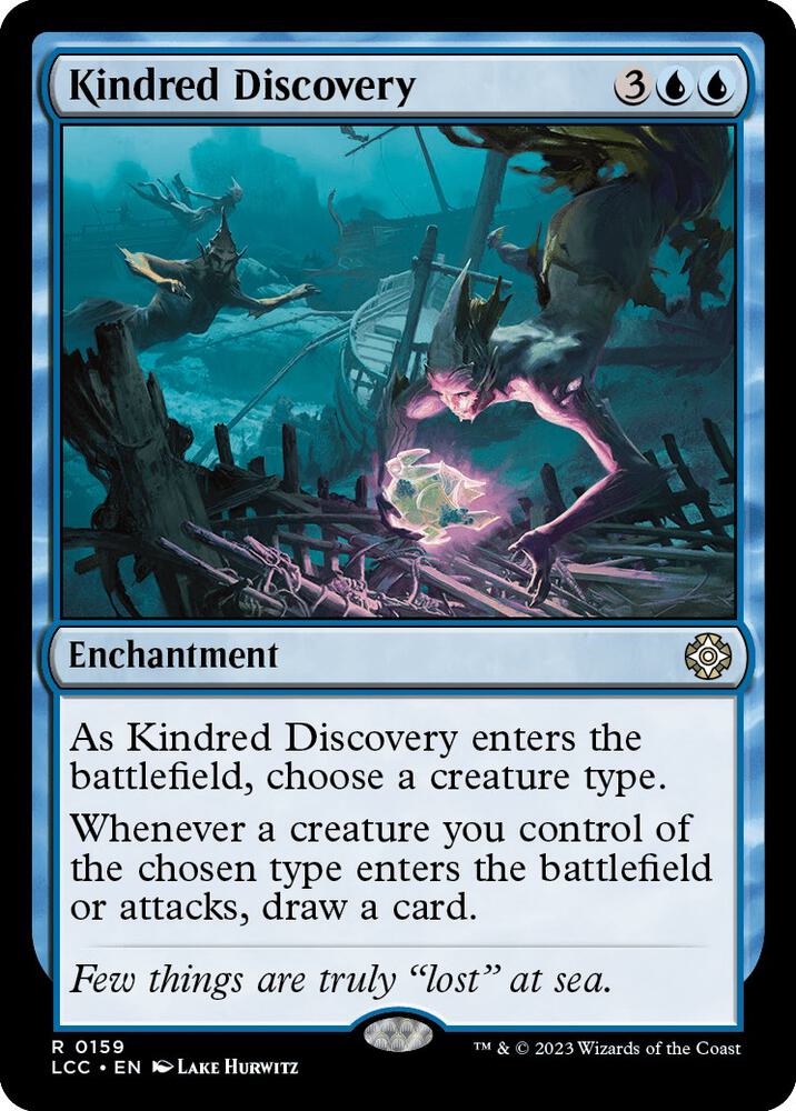Kindred Discovery 159 card from Commander: The Lost Caverns of Ixalan