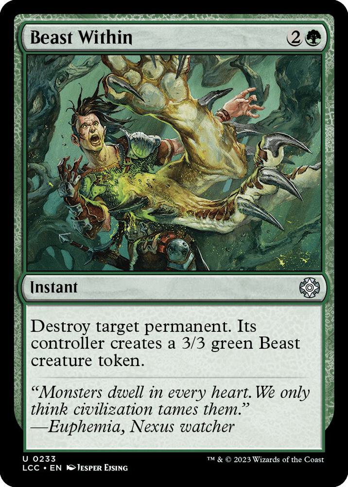 Beast Within 233 card from Commander: The Lost Caverns of Ixalan