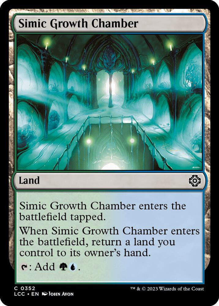 Simic Growth Chamber 352 card from Commander: The Lost Caverns of Ixalan