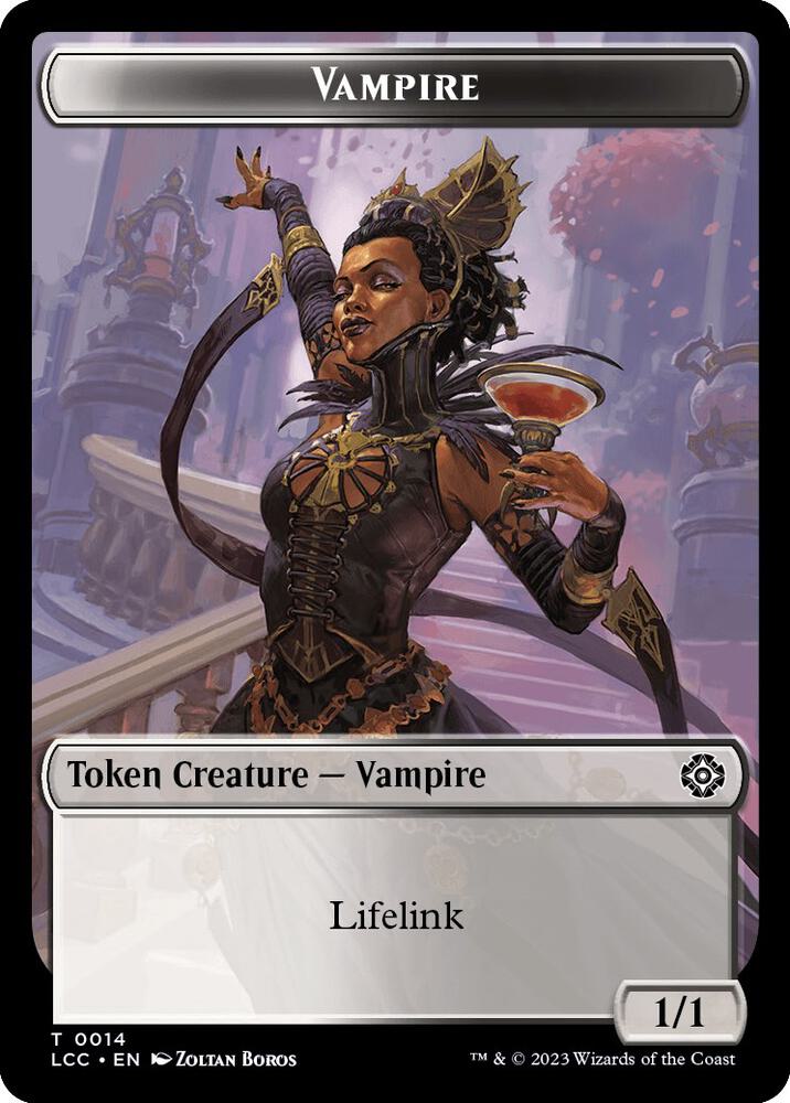 Vampire (0014) // Vampire Demon Double-Sided Token 14 // 15 card from Commander: The Lost Caverns of Ixalan