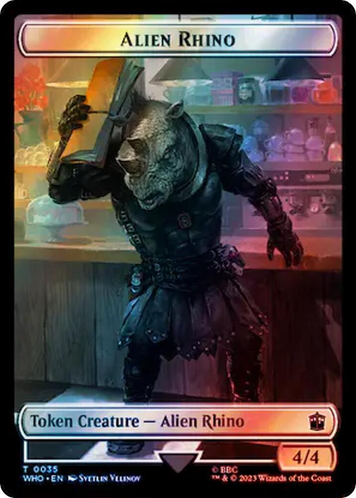 Alien Rhino // Alien Salamander Double-Sided Token (Surge Foil) 3 // 16 card from Universes Beyond: Doctor Who