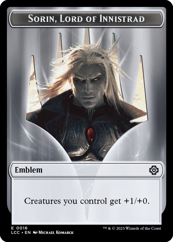 Emblem - Sorin, Lord of Innistrad // Vampire Double-Sided Token 16 // 4 card from Commander: The Lost Caverns of Ixalan
