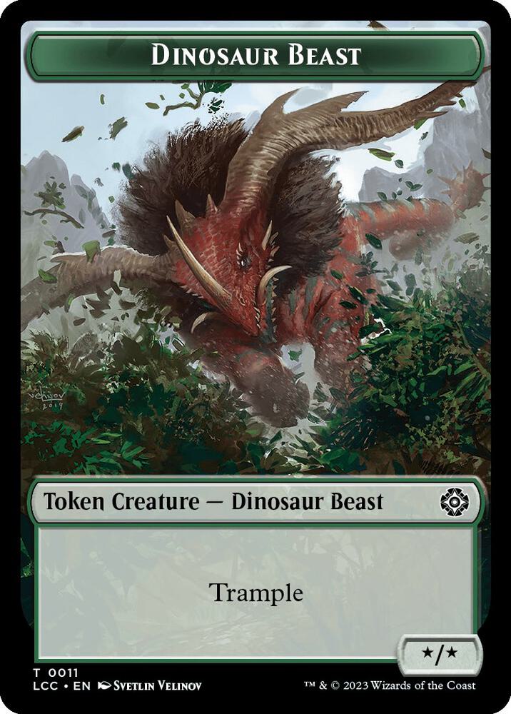 Dinosaur Beast // Dinosaur Double-Sided Token 11 // 10 card from Commander: The Lost Caverns of Ixalan