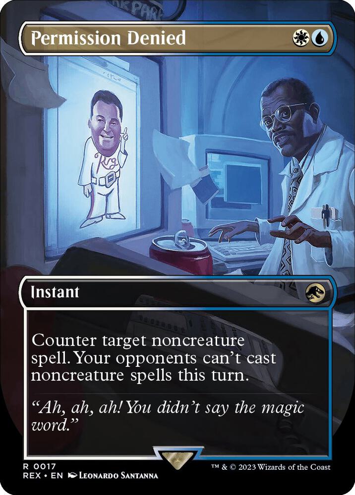 Permission Denied (Borderless) 17 card from Universes Beyond: Jurassic World Collection